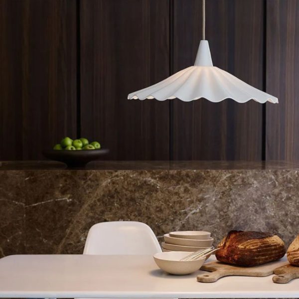Đèn Treo Xếp Ly Hình Lá Sen Bằng Gốm, Đèn Thả Trần Kiểu Pháp Retro Decor Phòng Khách, Phòng Ăn - Hình ảnh 3