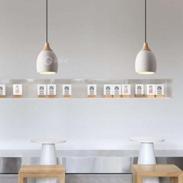 Đèn Led Thả Trần Xi Măng Đuôi Gỗ, Đèn Treo Phong Cách Nhật Bản, Đèn Thả Decor Phòng Ngủ,Bar,Nhà Hàng - Hình ảnh 7
