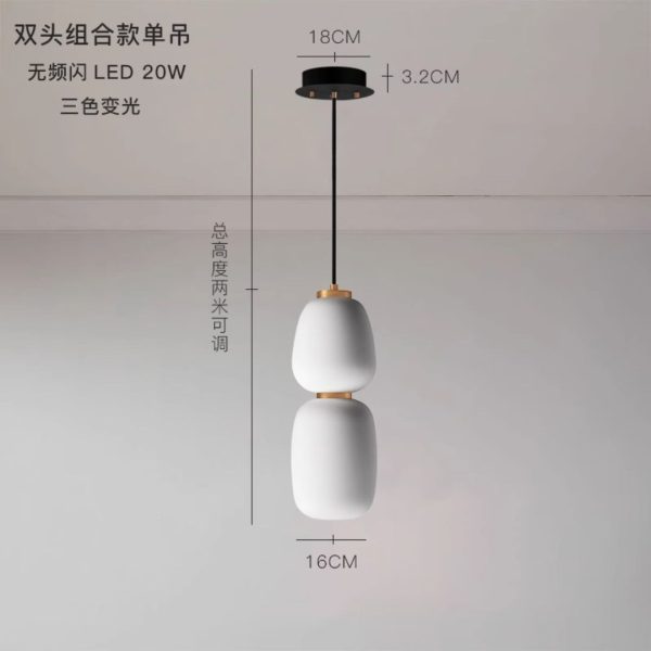 Đèn Led Thả Hình Cầu Màu Trắng Thủy Tinh Mờ, Đèn Treo Thả Phong Cách Wabi-Sabi Decor Mọi Không Gian - Hình ảnh 3