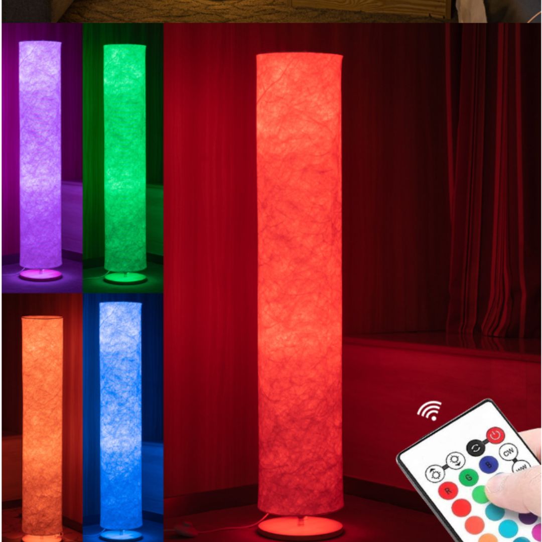 Đèn sàn trụ tròn 52 inch chao vải tyvek có đồ bấm điều khiển