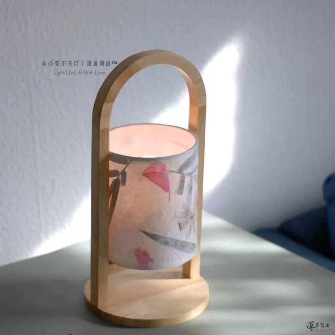 Đèn Ngủ Để Bàn Di Động Bằng Gỗ, Đèn Để Bàn Mô Phỏng Đèn Lồng Xách Tay, Đèn Bàn Gỗ - Ảnh 3