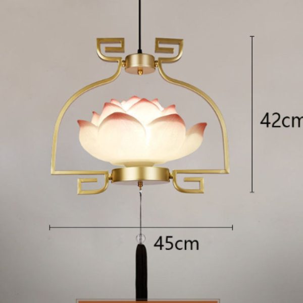Đèn Chùm Hoa Sen Thả Trần, Đèn Thả Hoa Sen Phong Cách Trung Hoa Decor Phòng Khách/ Phòng Thiền - Hình ảnh 3