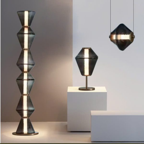 Đèn Sàn Thủy Tinh Đối Xứng, Đèn Đứng Bắc Âu Kiểu Dáng Ấn Tượng Decor Phòng Khách, Phòng Ngủ, Đầu Giường - Hình ảnh 7