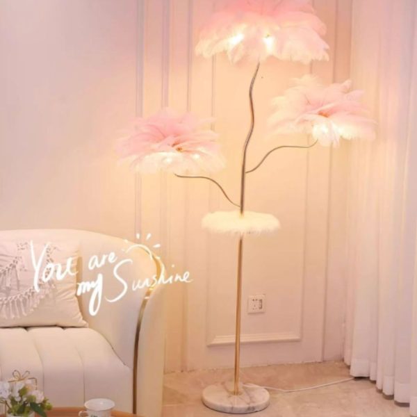 Đèn Để Sàn Lông Vũ 2 Kiểu Dáng, Đèn Sàn Bắc Âu Sang Trọng Decor Phòng Khách, Phòng Ngủ, Đèn Đứng - Hình ảnh 2