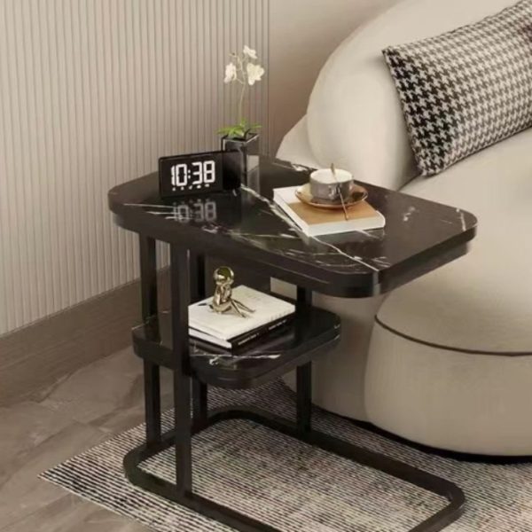 Bàn Trà 2 Tầng Mặt Đá Cẩm Thạch, Bàn Trà Bàn Cafe Nhỏ, Bàn Phụ Hình Chữ Nhật Hiện Đại Mới Lạ - Hình ảnh 2