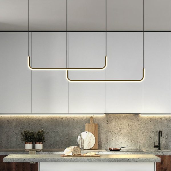 Đèn Thả Trần Thanh Dài Chữ U, Đèn Treo Thả Bắc Âu, Đèn Chùm Tối Giản Decor Bàn Ăn/Phòng Ăn - Hình ảnh 3