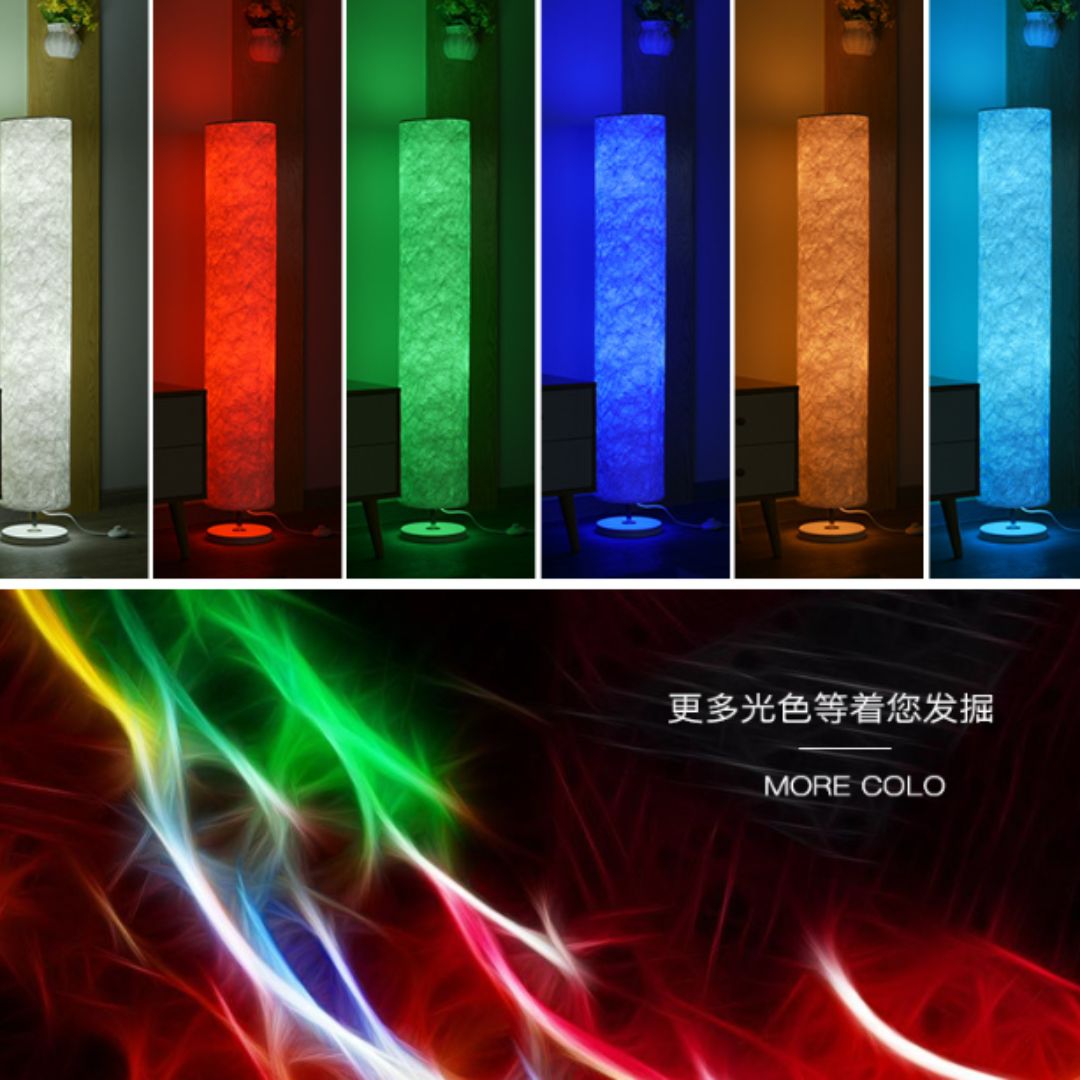 Đèn sàn trụ tròn 52 inch chao vải phiên bản RGB đa sắc