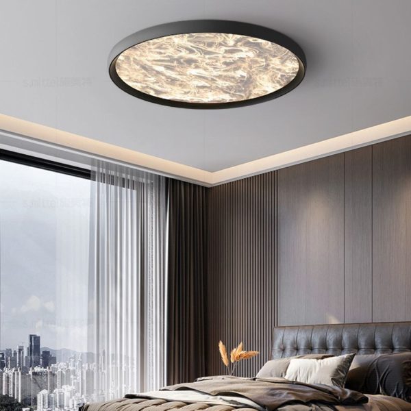 Đèn Trần Led Có Bộ Khuếch Tán Hiệu Ứng Vân Mây, Đèn Ốp Trần Tròn Siêu Mỏng Hiện Đại Decor Phòng Khách/ Ngủ - Hình ảnh 2