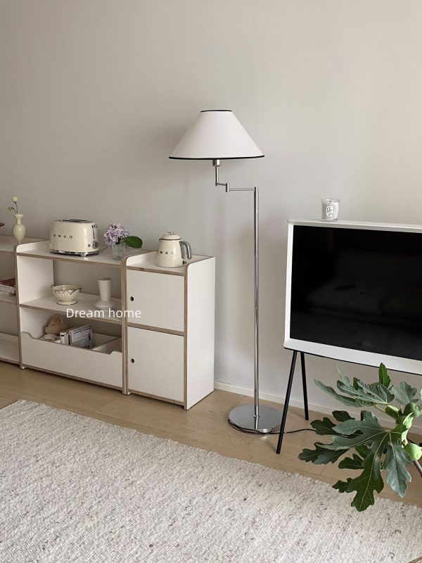 Đèn Đứng Chao Nón Thân Gấp Khúc, Đèn Sàn Kem Bắc Âu Đơn Giản Decor Phòng Khách, Phòng Ngủ (Ánh Sáng Ấm Áp) - Hình ảnh 3