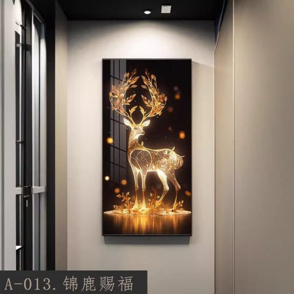 Đèn Tranh Hươu Tài Lộc Tráng Gương, Đèn Tranh Khung Hợp Kim Trang Trí Phòng Khách, Quà Tặng Tân Gia - Hình ảnh 6