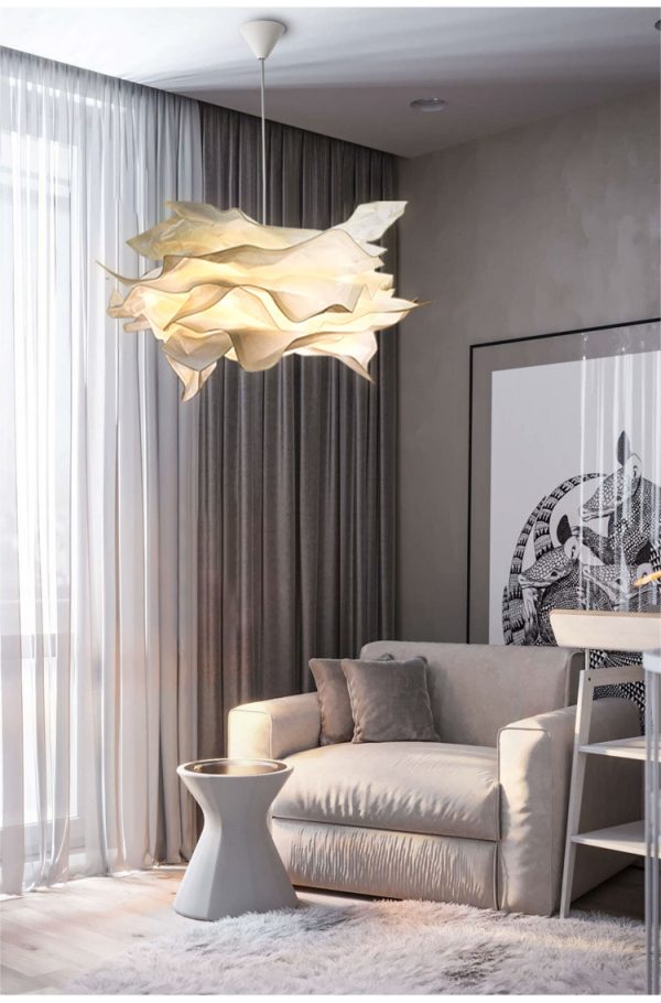 Đèn Sàn Đám Mây Bằng Giấy, Đèn Giấy Bắc Âu Decor Phòng Khách, Đèn Ngủ Cạnh Đầu Giường - Hình ảnh 2