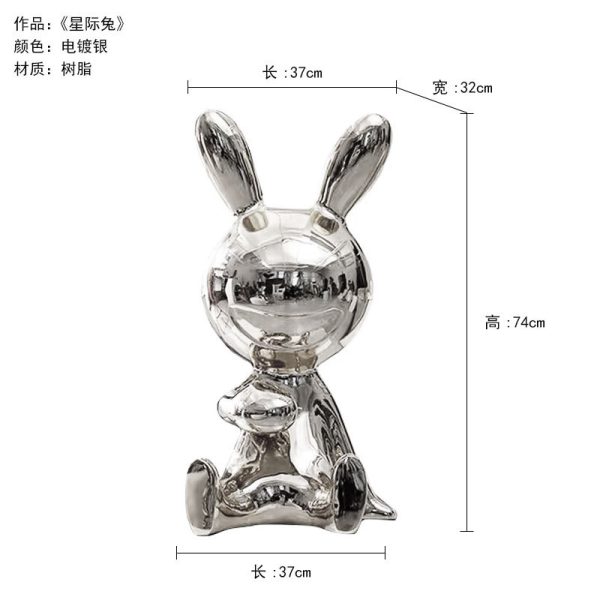 Tượng Thỏ Ngồi Hoạt Hình Sơn Tĩnh Điện Dùng Trang Trí, Tượng Rabbit Quà Tặng Ý Nghĩa - Hình ảnh 5