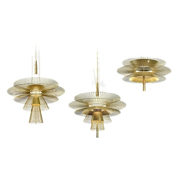 Đèn Chùm Sắt Gravity, Đèn Chùm Thả Trần Hiện Đại Decor Phòng Khách, Phòng Ăn Khách Sạn, Nhà Hàng - Hình ảnh 7