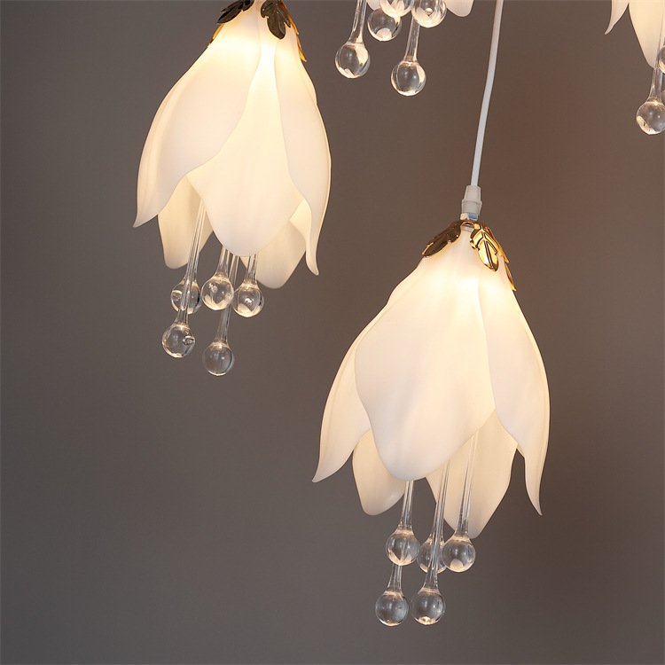 Bộ 10 đèn thả trần đầu hoa mộc lan decor nhiều không gian sống