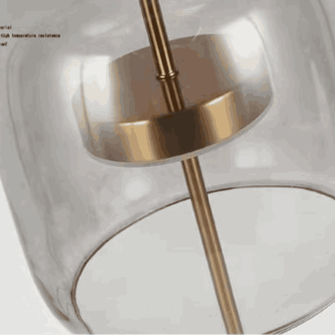 Đèn Bàn Đồng Chao Thuỷ Tinh Xám Nâu