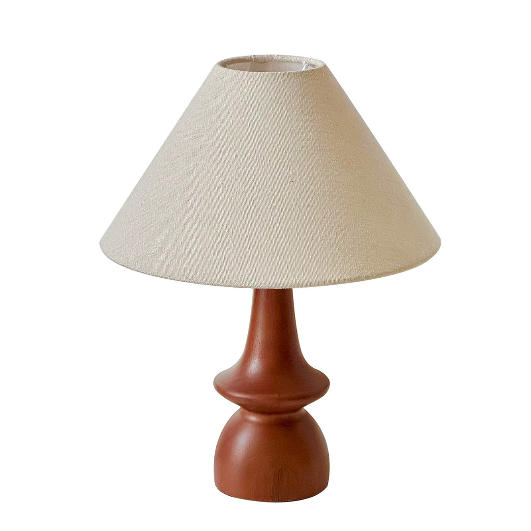 Đèn Bàn Gỗ Nguyên Khối Trung Cổ