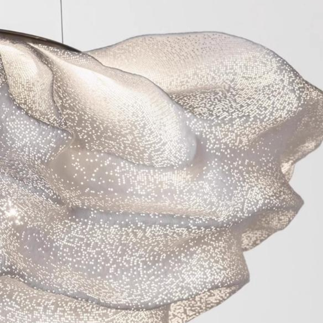 Đèn Chùm Hoa Hồng Vải Điệu Nghệ