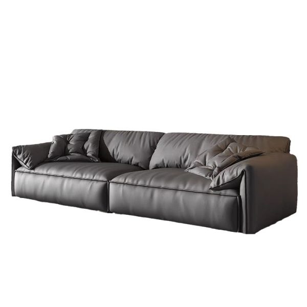 Ghế Sofa Đôi Da Lộn, Ghế Sofa Tay Vịn Màu Xám Đen Kem Decor Phòng Khách - Hình ảnh 8