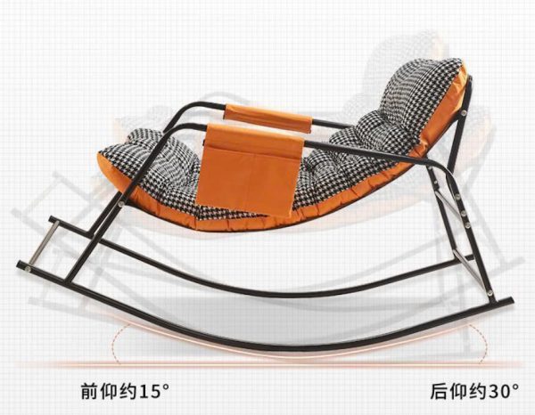 Ghế Bập Bênh Chân Sắt, Ghế  Lười Dành Cho Người Lớn Decor Phòng Khách - Hình ảnh 5