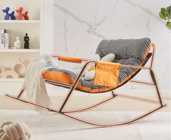 Ghế Bập Bênh Chân Sắt, Ghế  Lười Dành Cho Người Lớn Decor Phòng Khách - Hình ảnh 4
