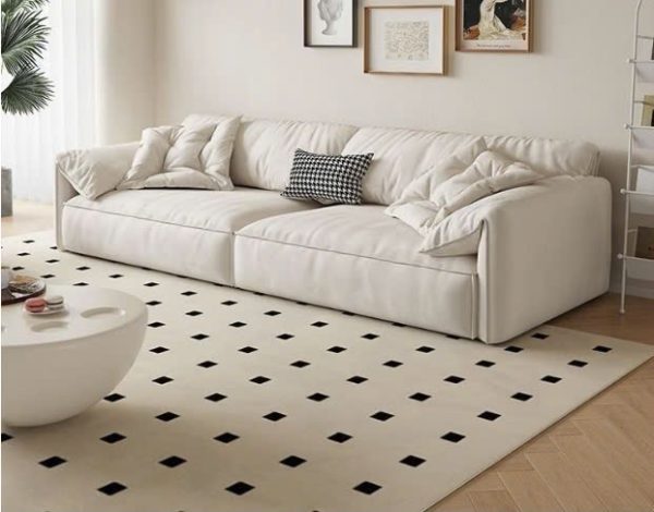 Ghế Sofa Đôi Da Lộn, Ghế Sofa Tay Vịn Màu Xám Đen Kem Decor Phòng Khách - Hình ảnh 3