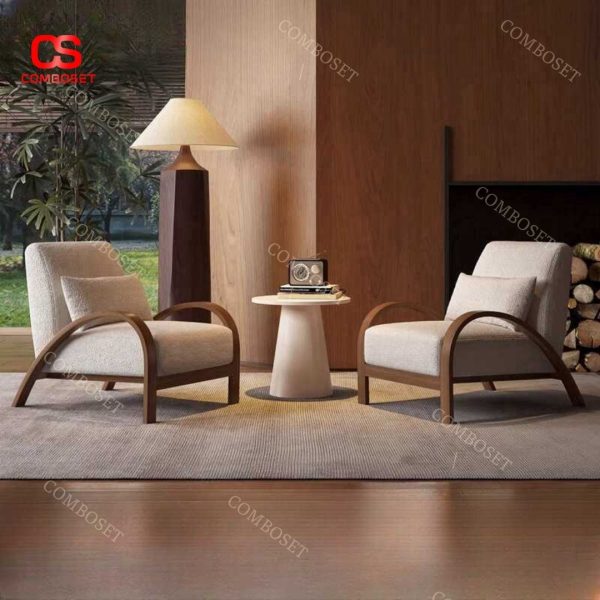 Ghế sofa đơn giản kiểu Bắc Âu với khung gỗ chắc chắn, khả năng chống mối mọc cao