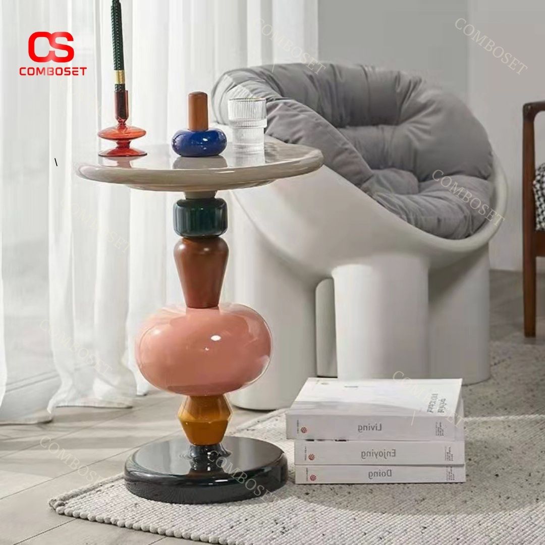 Bàn cafe viên kẹo nhiều màu sắc với thiết kế sáng tạo, độc đáo