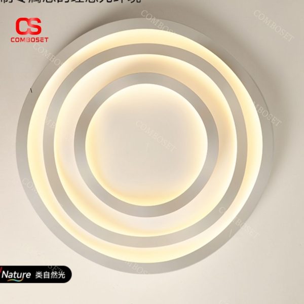 Đèn ốp trần hình tròn 3 vòng acrylic với thiết kế hiện đại, tối giản những vẫn sang trọng