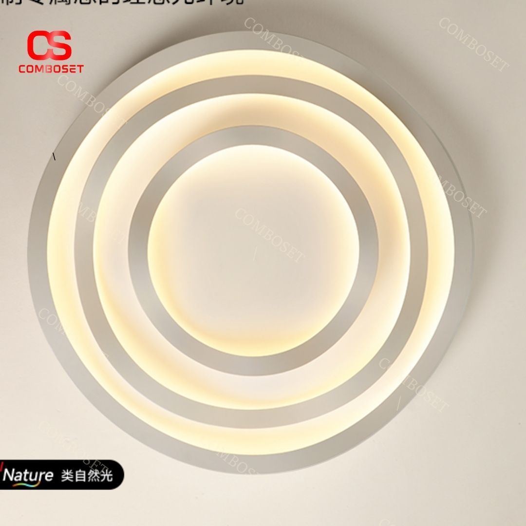 Đèn ốp trần hình tròn 3 vòng acrylic với thiết kế hiện đại, tối giản những vẫn sang trọng