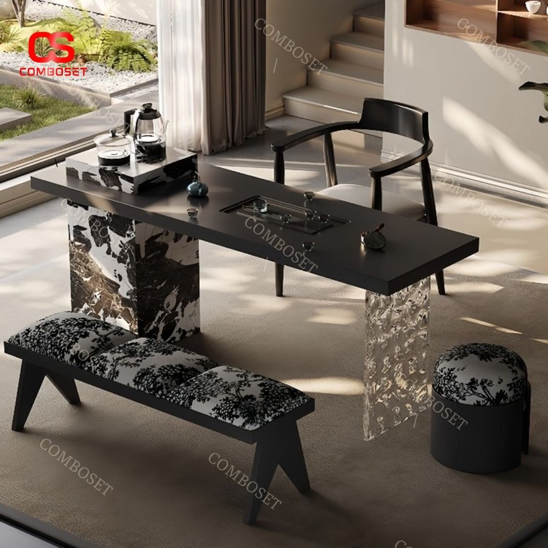 Bộ bàn ghế cẩm thạch đa công năng với thiết kế lạ mắt, sáng tạo