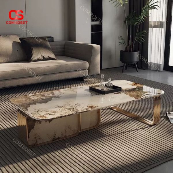 Bàn cà phê đá vi tinh thể được với mặt đá sang trọng, tinh tế