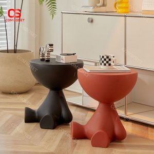 Bàn trà nhiều màu phong cách kem với thiết kế theo phong cách hoạt hình