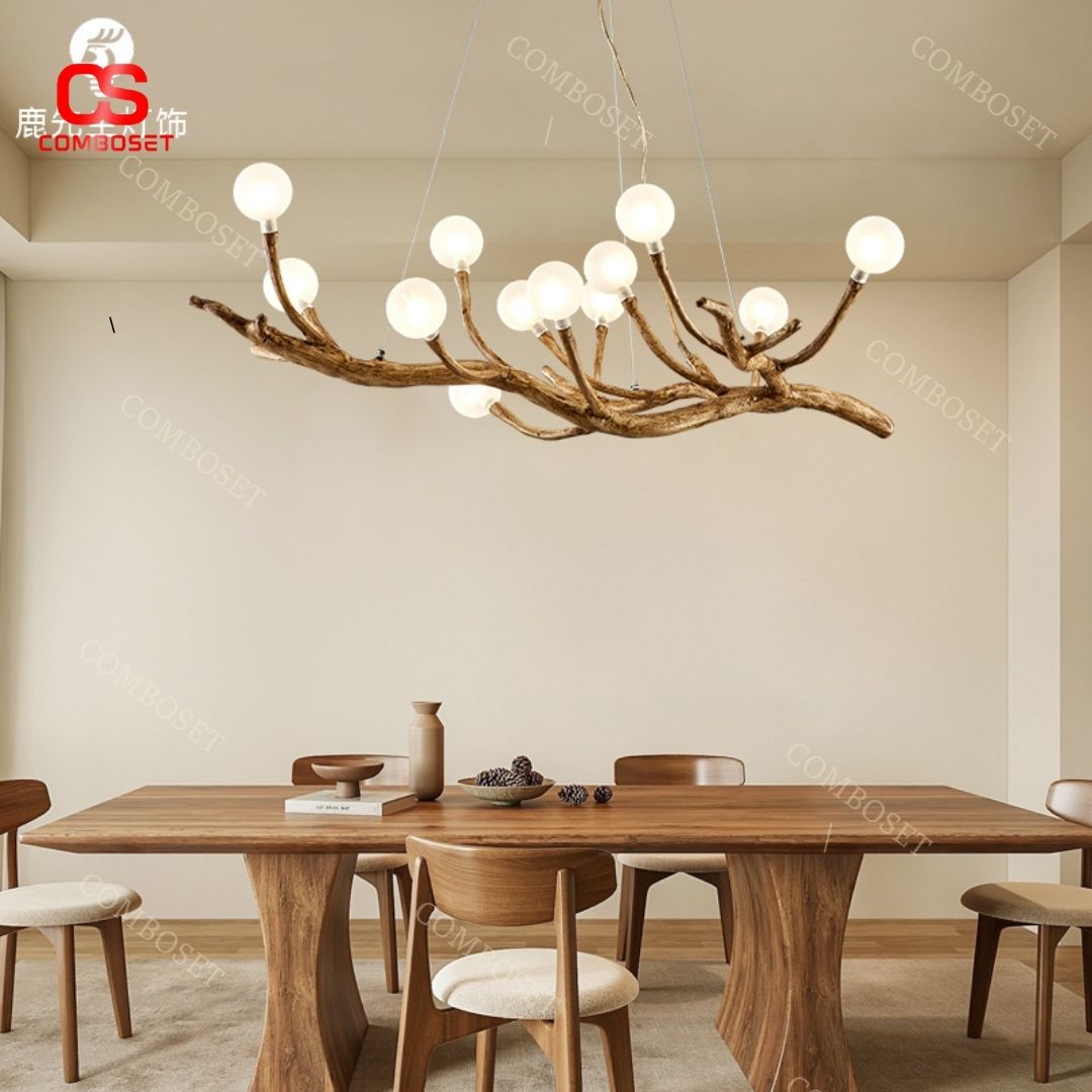 Đèn chùm thả nhánh cây nghệ thuật với thiết kế đơn giản , nhẹ nhàng theo triết lý wabi-sabi