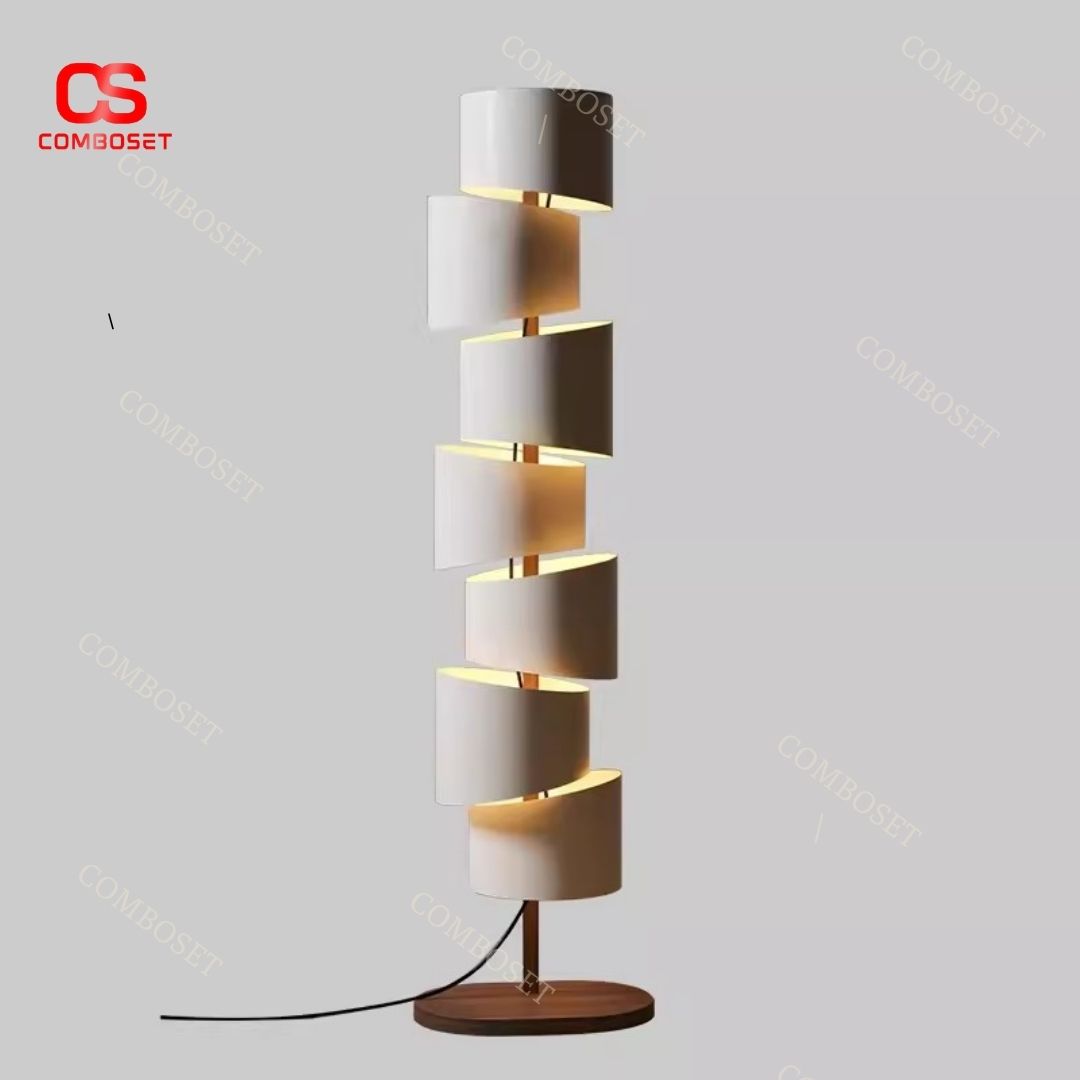 Đèn sàn xếp tầng hiện đại với phong cách wabi-sabi