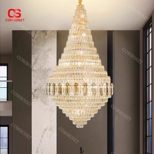 Đèn chùm đôi xoắn ốc pha lê sang trọng đẳng cấp và đầy sự tinh tế