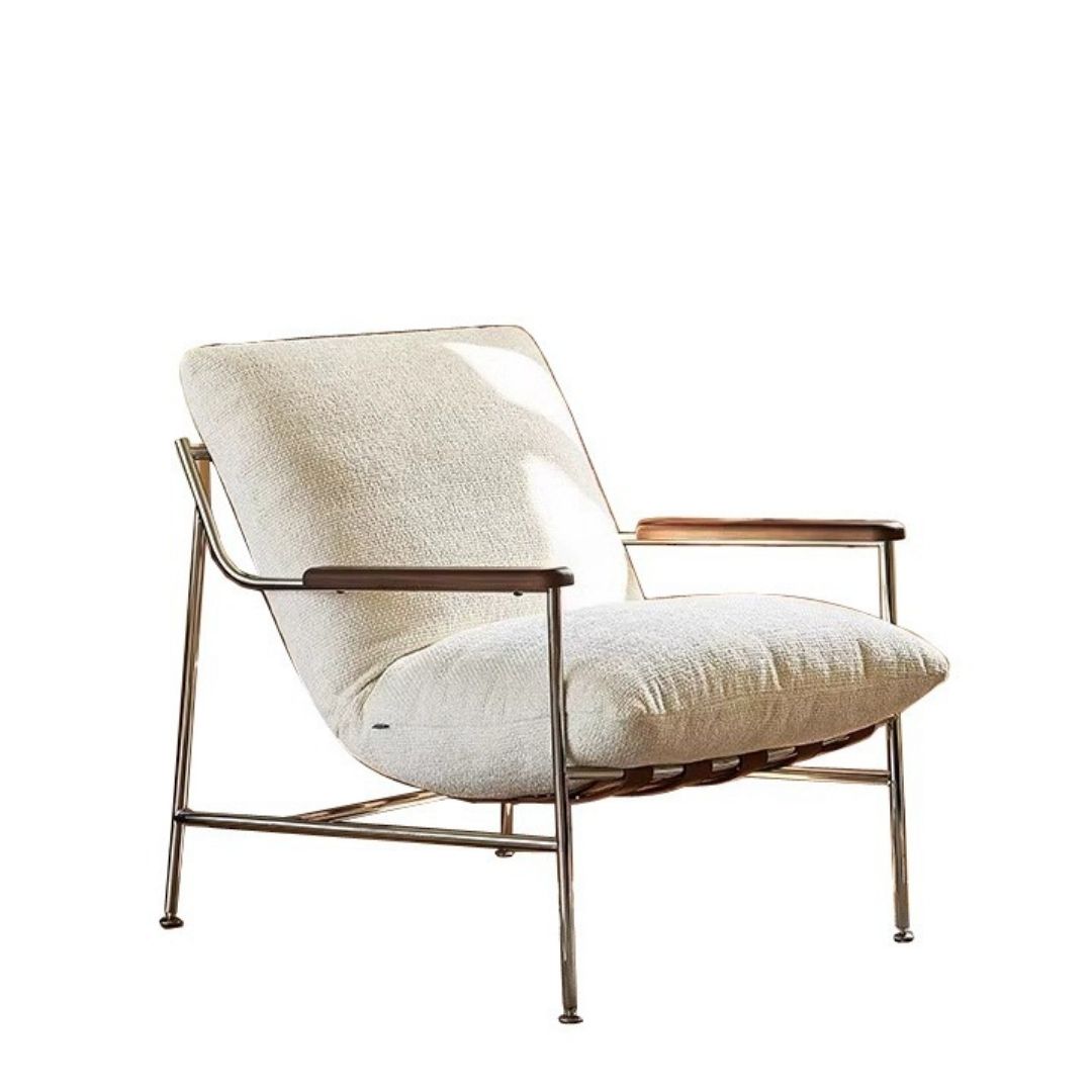 Ghế sofa nệm vải khung inox với 3 màu: trắng, hồng, vàng