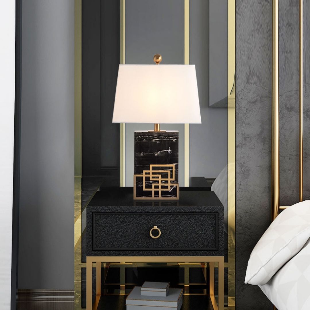Đèn bàn chân đá hiện đại dùng decor phòng ngủ