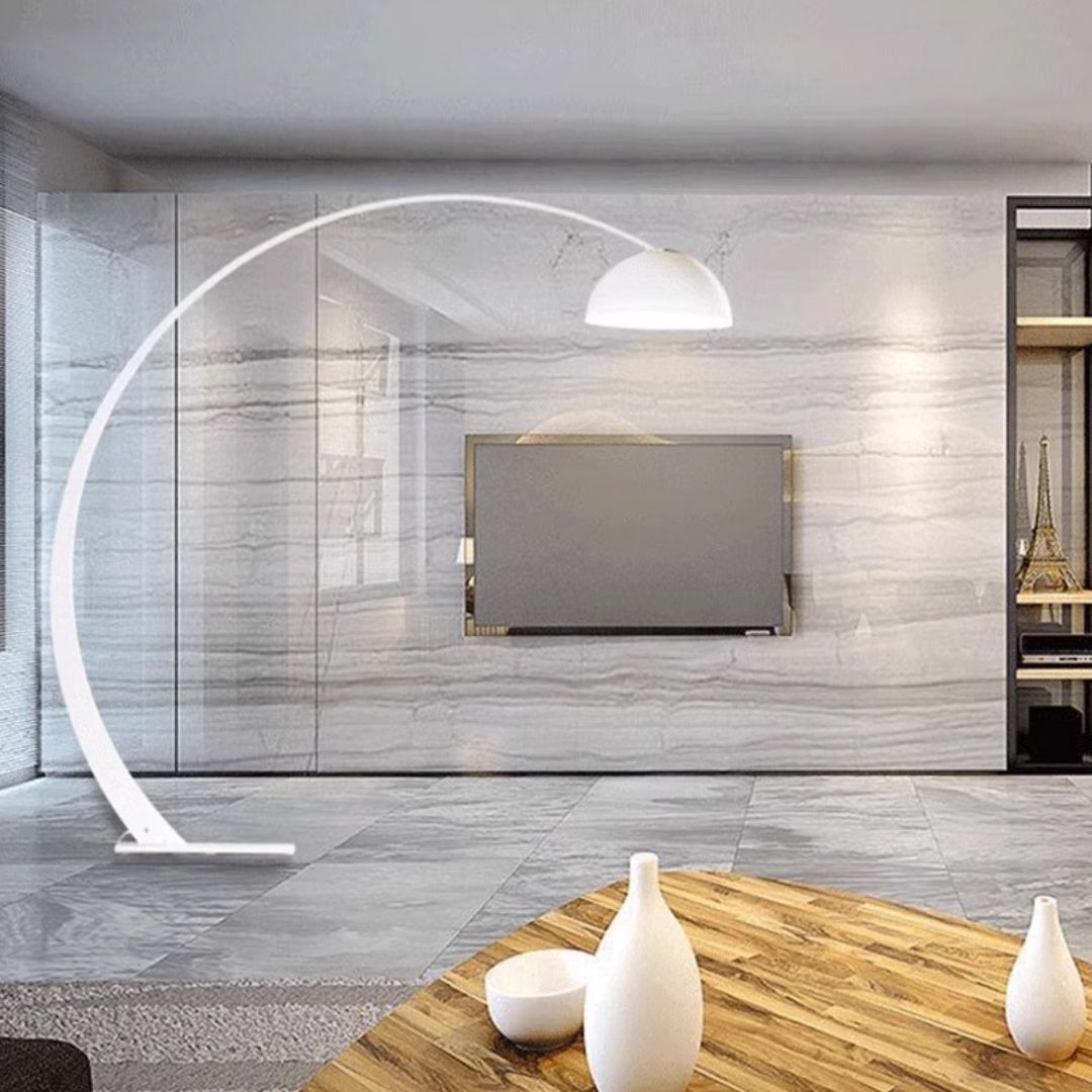 Đèn sàn cần câu thép không gỉ với 3 chế độ màu sáng