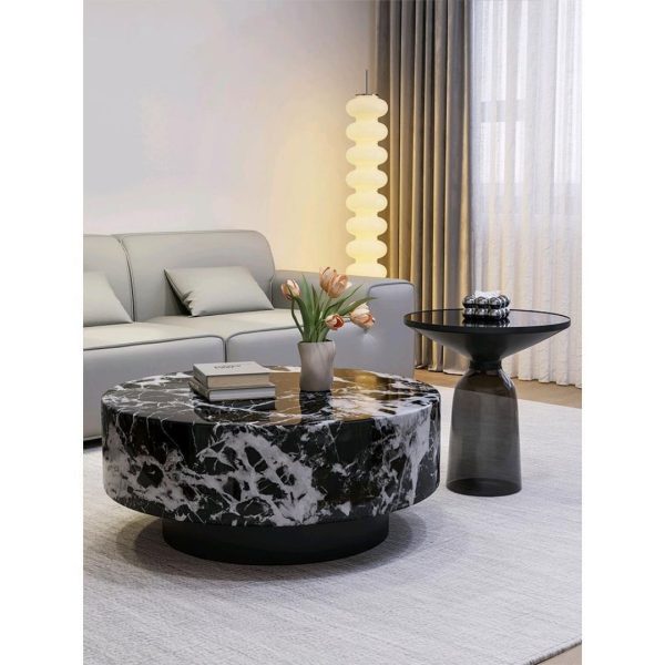 Bộ 2 Bàn Cà Phê Kiểu Ý Kết Hợp, Bàn Cà Phê Tròn Đá Cẩm Thạch Thiết Kế Mới 2024 Decor Không Gian - Hình ảnh 2