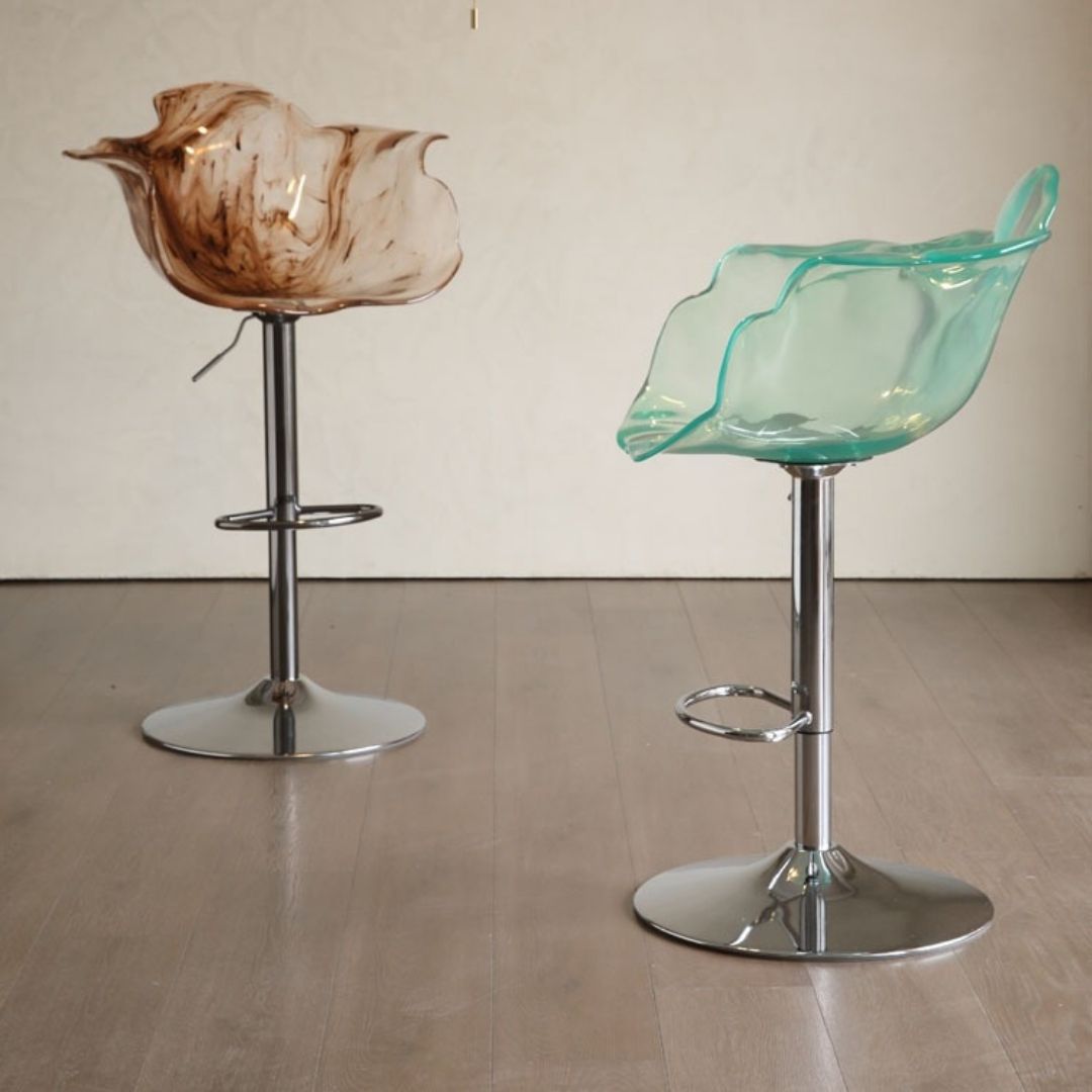 Ghế cánh hoa hồng acrylic với 4 màu: xanh lam, hồng, đen, xanh lá