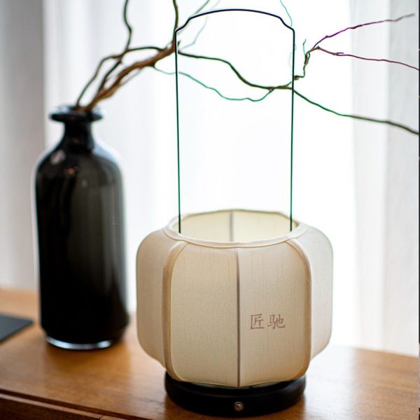 Đèn Để Bàn Chao Vải Di Động Phong Cách Wabi-Sabi Công Tắc Cảm Ứng 3 Chế Độ Sáng Dùng Decor - Hình ảnh 8