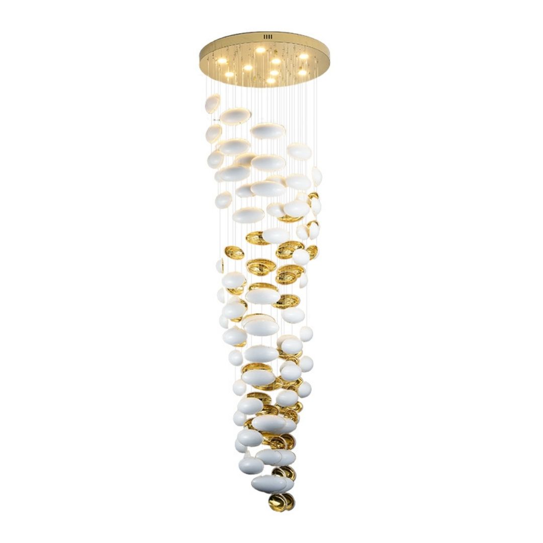 Đèn thả thông tầng quả trứng thủy tinh decor không gian rộng lớn