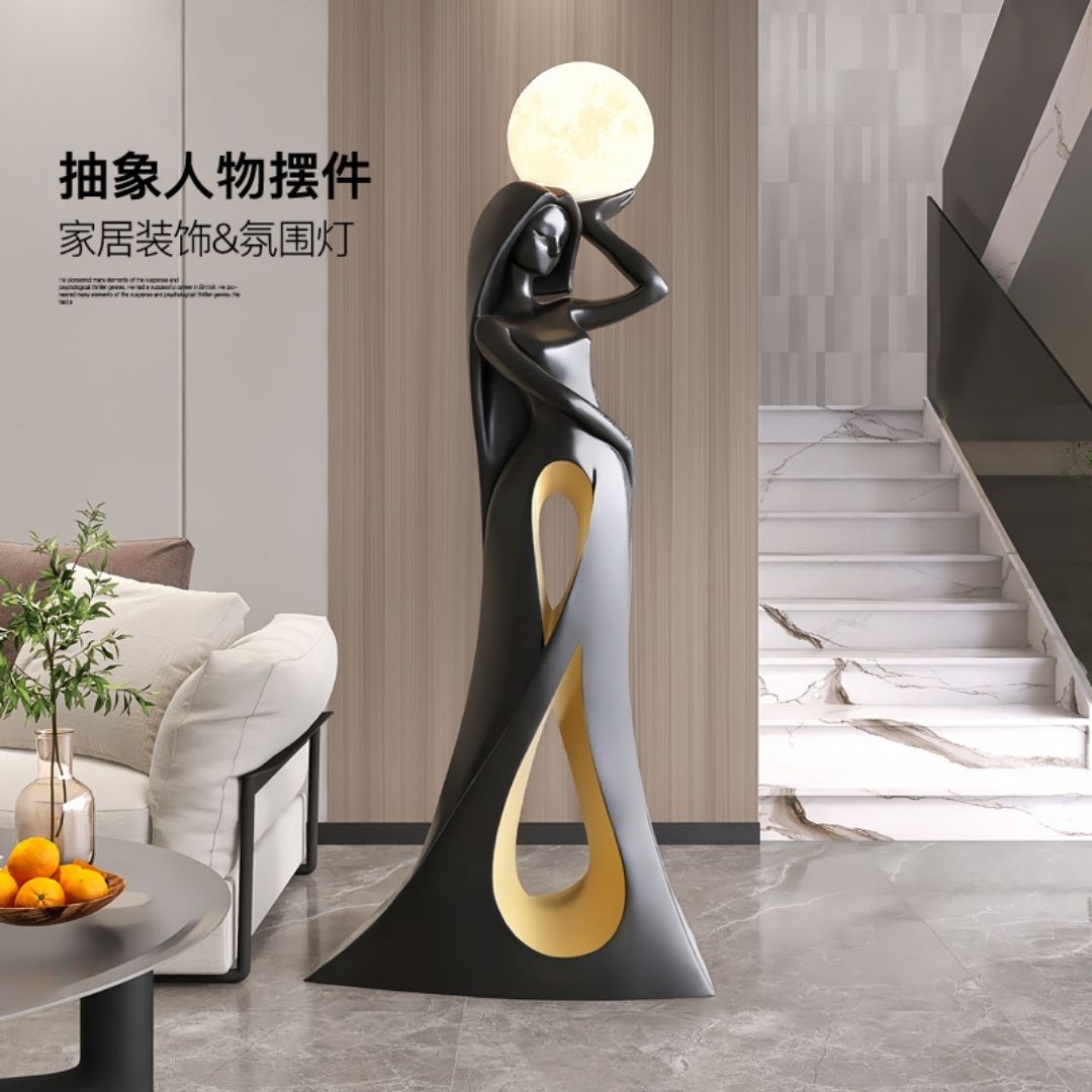 Tượng thiếu nữ nâng đèn mang đến sự mới lạ cho không gian của bạn