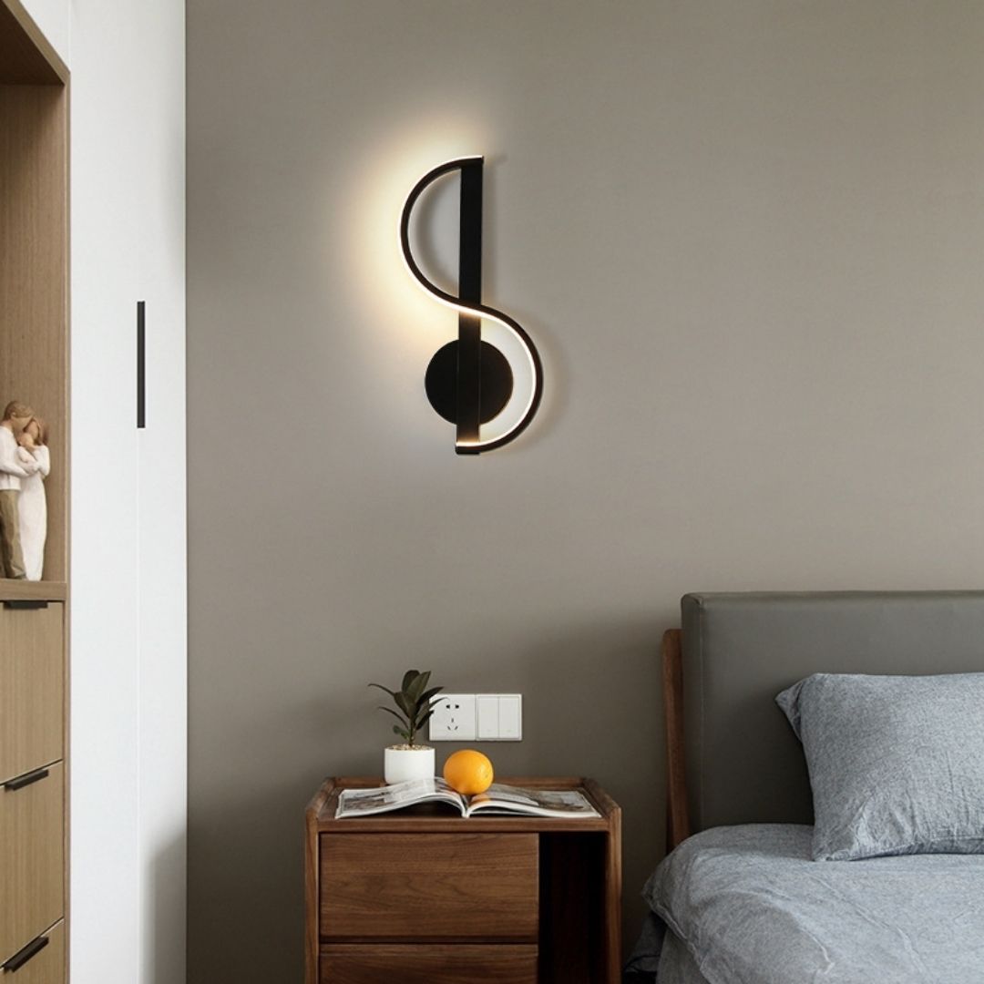 Đèn tường led hình nốt nhạc acrylic với 3 chế độ màu sáng