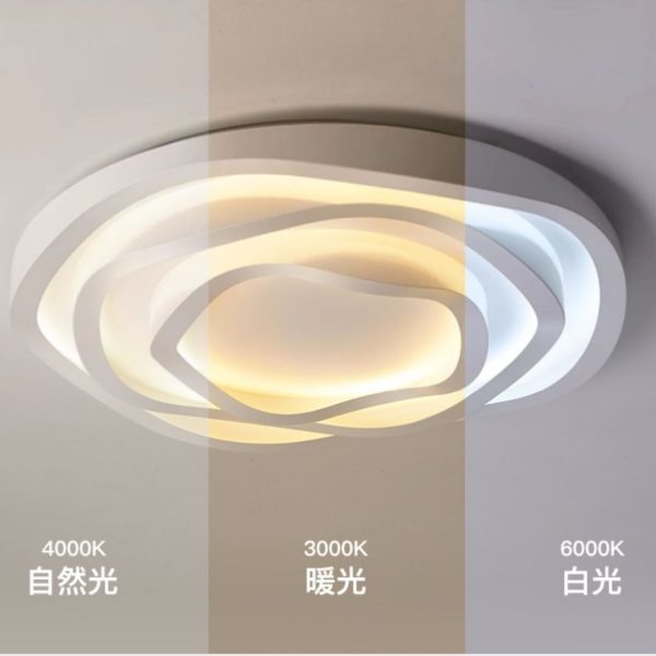 Đèn ốp trần hình tròn 3 vòng acrylic sử dụng 3 chế độ mùa sáng