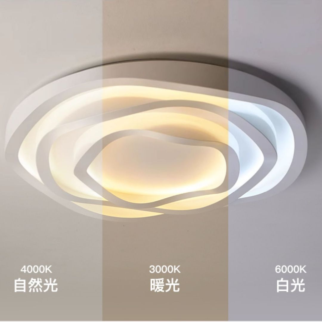 Đèn ốp trần hình tròn 3 vòng acrylic sử dụng 3 chế độ mùa sáng