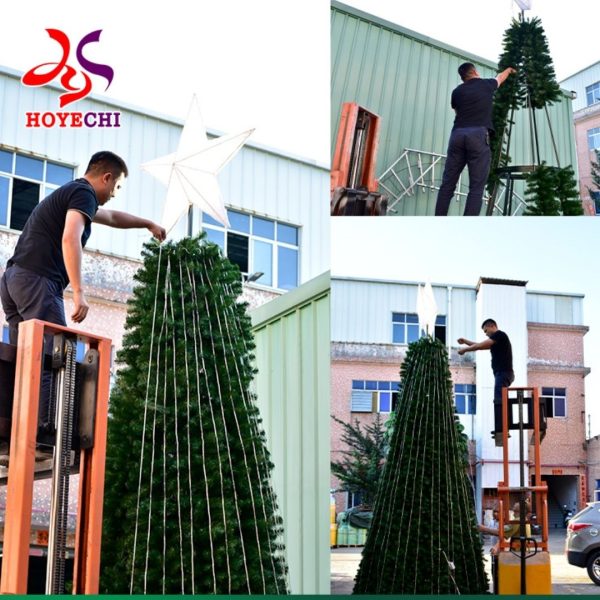 Đèn Led Hình Cây Thông Giáng Sinh Ngọn Ngôi Sao Cao 4M Decor Noel, Đồ Trang Trí Giáng Sinh - Hình ảnh 7