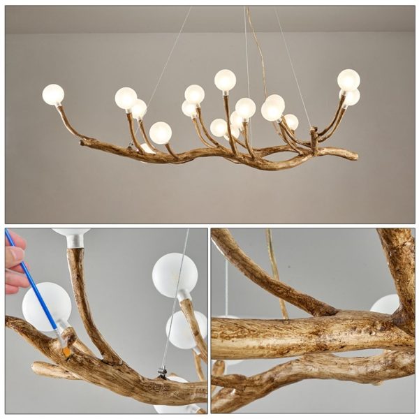 Đèn Chùm Thả Nhánh Cây Nghệ Thuật, Đèn Thả Bàn Ăn Dài Cao Cấp Phong Cách Wabi-Sabi - Hình ảnh 8