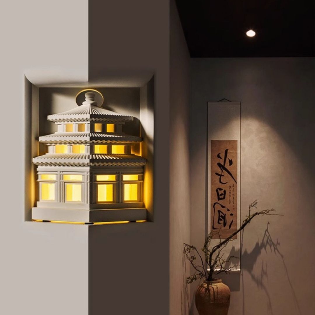 Đèn Ốp Tường Thạch Cao 3 Chế Độ Màu Phong Cách Trung Cổ, Đèn Tường Cảm Biến Khí Quyển - Ảnh 8