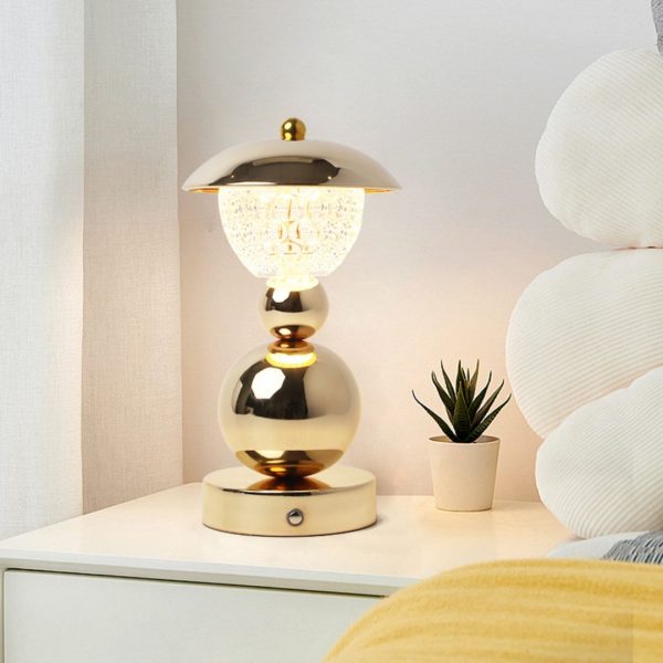 Đèn Để Bàn Bằng Đồng Tráng Gương Chao Pha Lê Độc Đáo, Đèn Bàn Nhỏ Đơn Giản, Sang Trọng - Hình ảnh 6